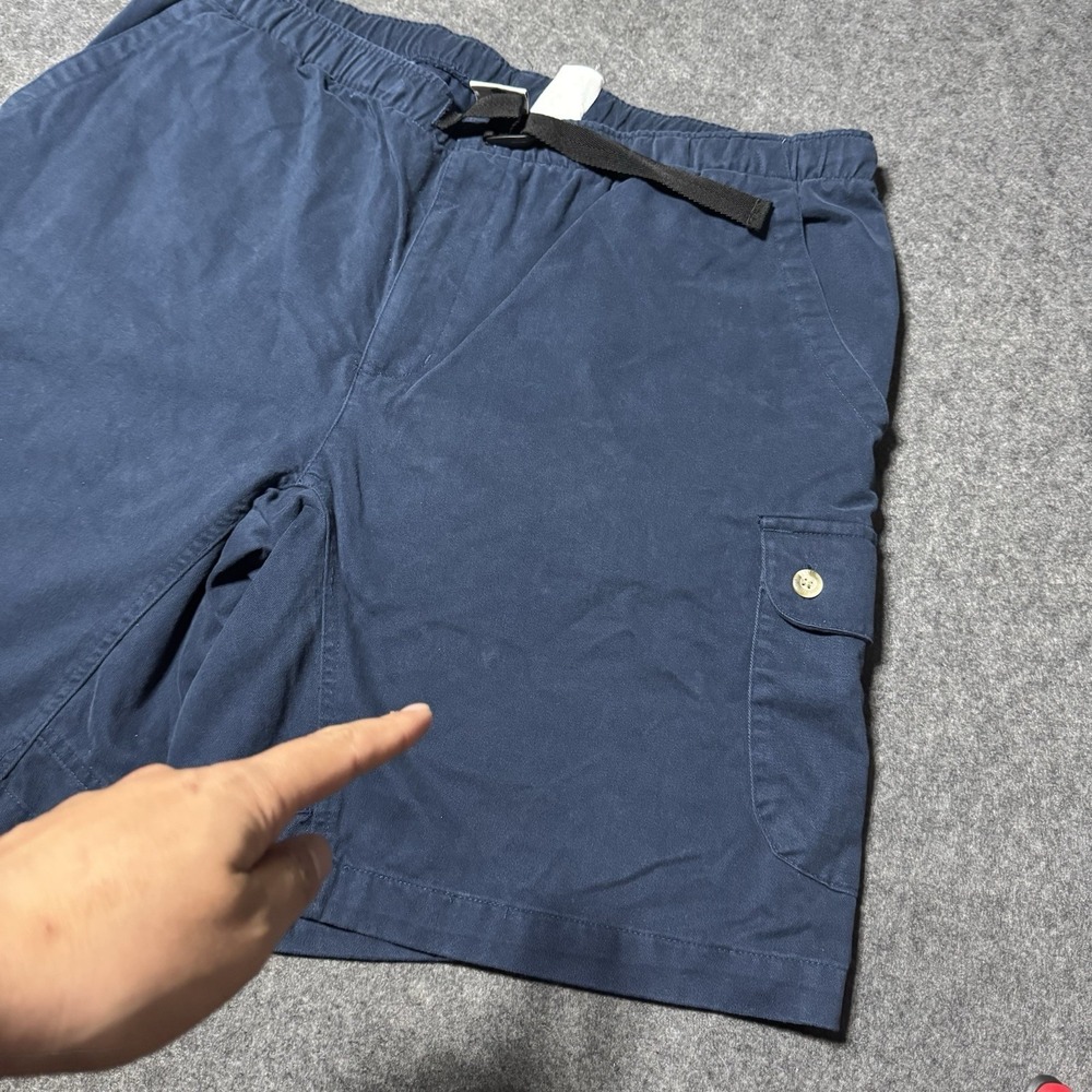 Vintage Columbia Mens Heavyweight Belted Cargo Short Size XXL Blue Outdoor Fish - Picture 2 of 8